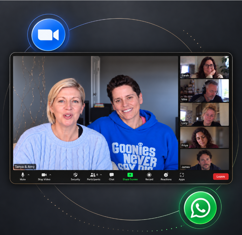 Members staying connected on a video call