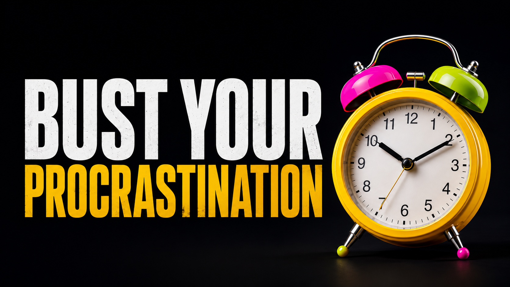 Bust your procrastimation new logo